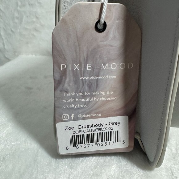 Pixie Mood Zoe Crossbody Purse Handbag Gray Vegan Leather Adjustable Strap - Picture 5 of 13